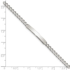 Sterling Silver Polished Engraveable Curb Link ID Bracelet QID130-7