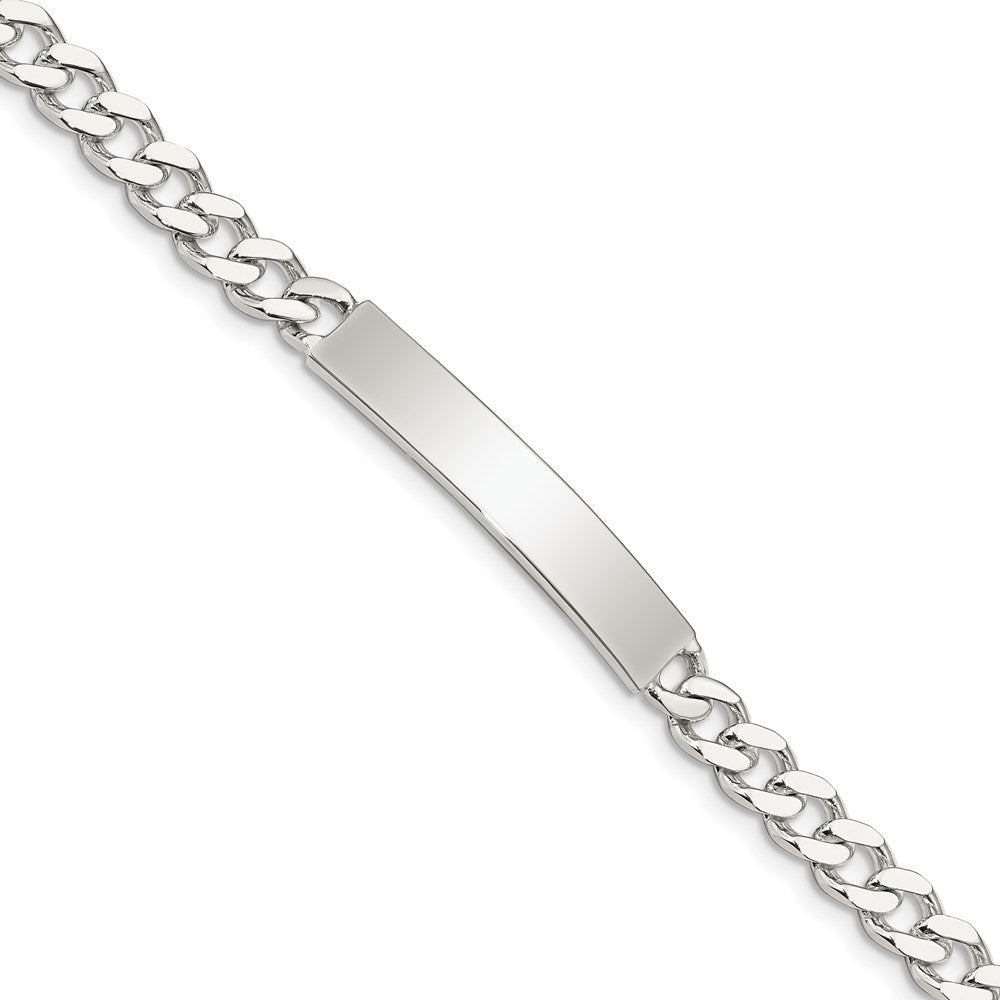 Sterling Silver Polished Engraveable Curb Link ID Bracelet QID132-7