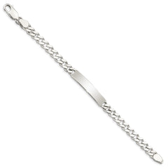 Sterling Silver Polished Engraveable Curb Link ID Bracelet QID133-7