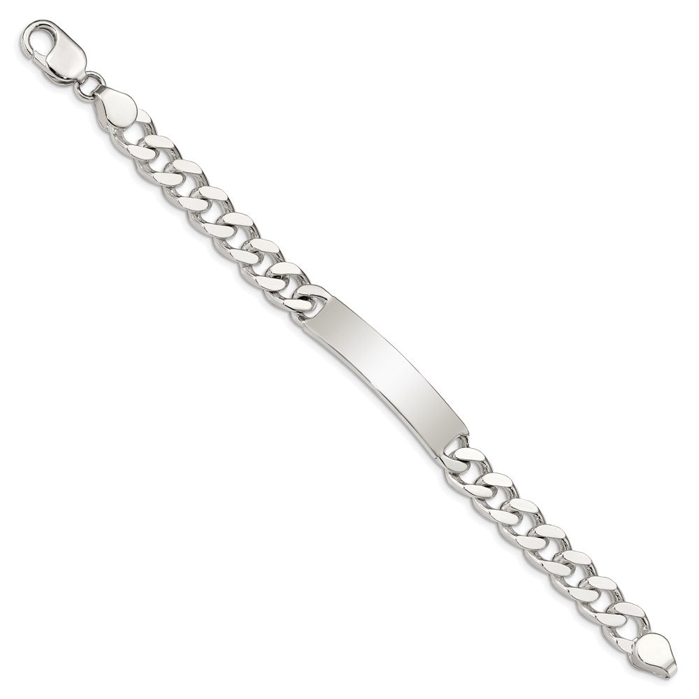 Sterling Silver 8inch Polished Engraveable Curb Link ID Bracelet QID135-7