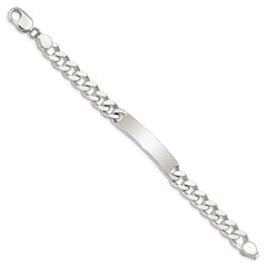 Sterling Silver 8inch Polished Engraveable Curb Link ID Bracelet QID135-7