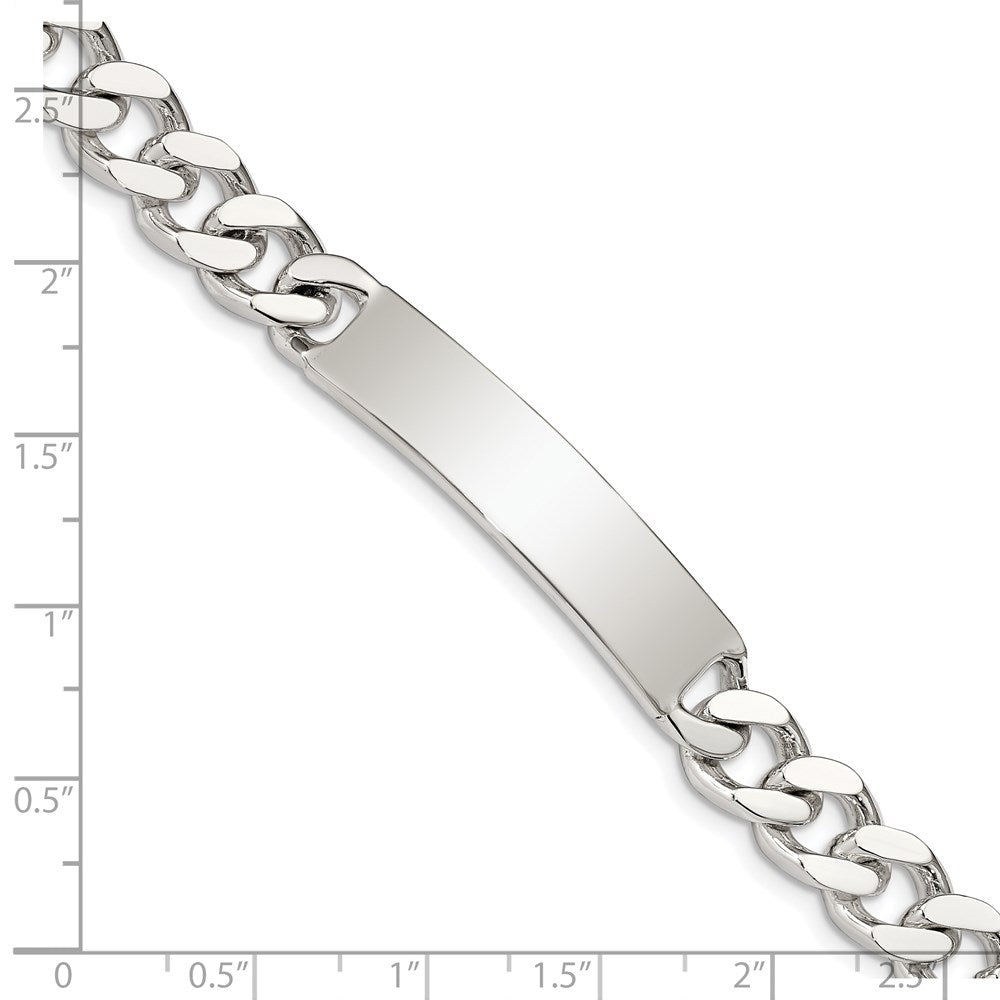 Sterling Silver 8inch Polished Engraveable Curb Link ID Bracelet QID135-7