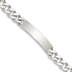 Sterling Silver 8inch Polished Engraveable Curb Link ID Bracelet QID135-7