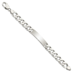 Sterling Silver 8.5inch Polished Engraveable Curb Link ID Bracelet QID136-7.5