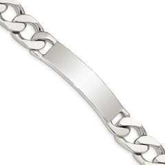 Sterling Silver 8.5inch Polished Engraveable Curb Link ID Bracelet QID137-7.5