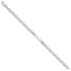 Sterling Silver 8inch Polished Engraveable Anchor Link ID Bracelet QID138-7