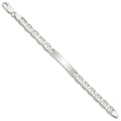 Sterling Silver 7inch Polished Engraveable Anchor Link ID Bracelet QID142-7