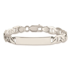 Sterling Silver 7inch Polished Engraveable Anchor Link ID Bracelet QID142-7