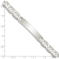 Sterling Silver 7inch Polished Engraveable Anchor Link ID Bracelet QID142-7