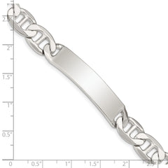 Sterling Silver 8.5inch Polished Engraveable Anchor Link ID Bracelet QID143-7.5