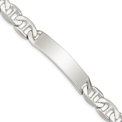 Sterling Silver 8.5inch Polished Engraveable Anchor Link ID Bracelet QID143-7.5