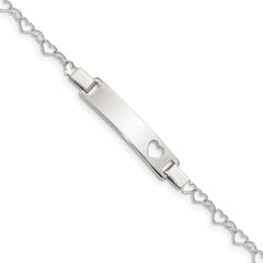 Sterling Silver Heart Baby ID Bracelet QID150-6