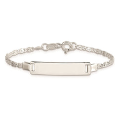 Sterling Silver Polished Engraveable Children's ID Bracelet QID176-6