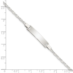 Sterling Silver Polished Engraveable Children's ID Bracelet QID176-6
