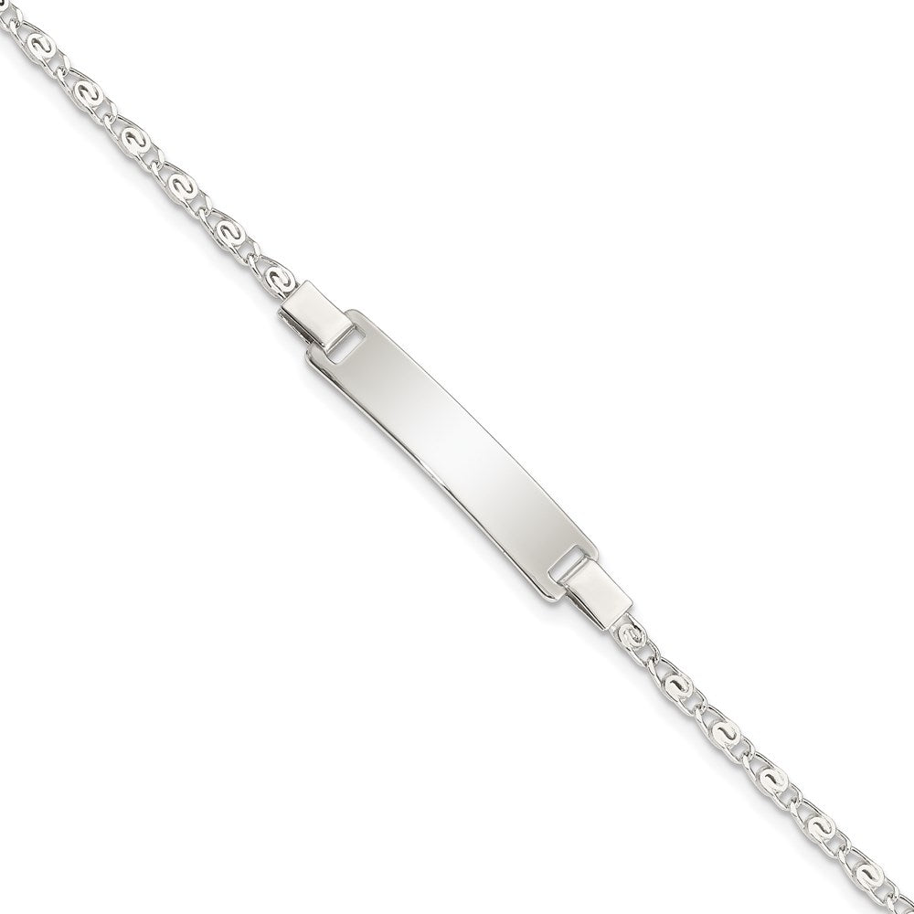 Sterling Silver Polished Engraveable Children's ID Bracelet QID176-6