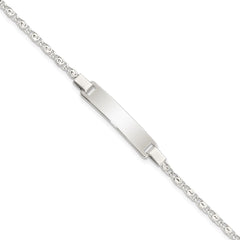 Sterling Silver Polished Engraveable Children's ID Bracelet QID176-6