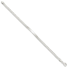 Sterling Silver Curb Link ID Bracelet QID195-7.5