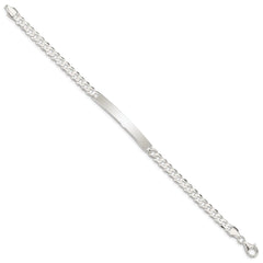 Sterling Silver Curb Link ID Bracelet QID196-7.5