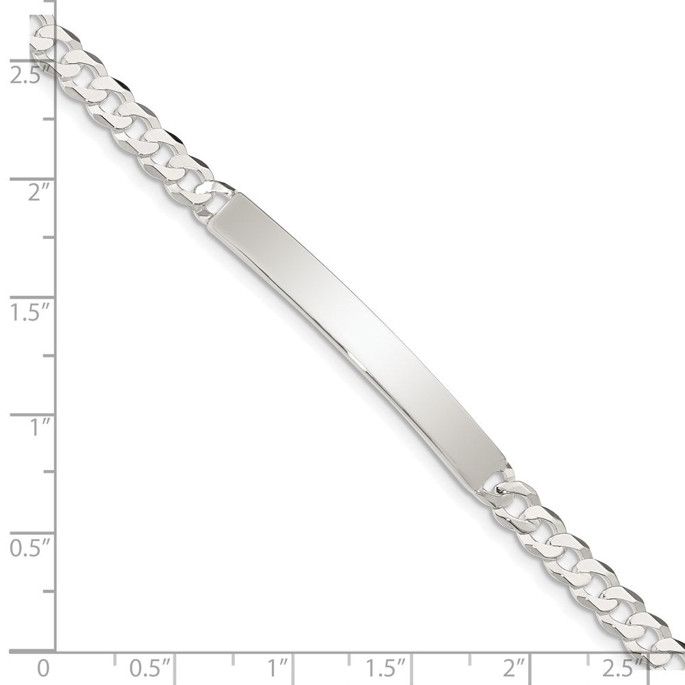 Sterling Silver Curb Link ID Bracelet QID196-7.5