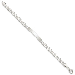 Sterling Silver Curb Link ID Bracelet QID197-7.5