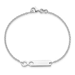 Sterling Silver Polished Infinity ID 7in Bracelet QID227-7
