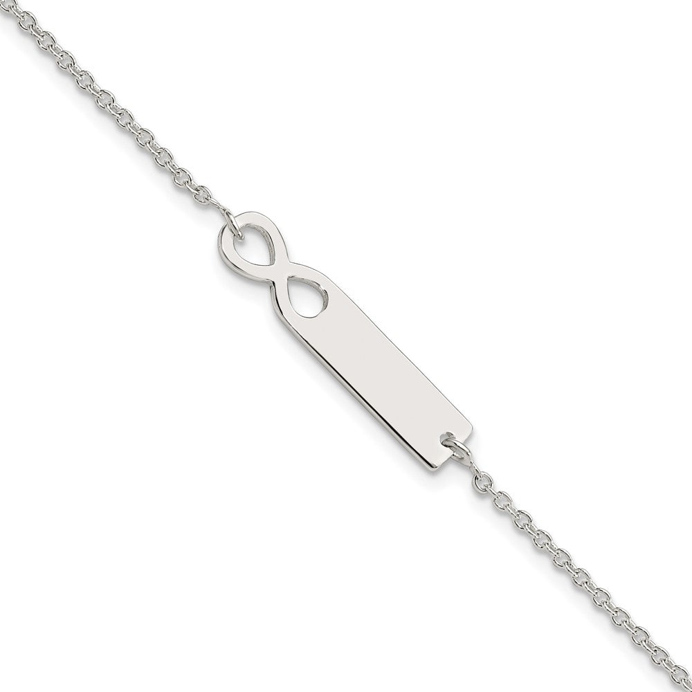 Sterling Silver Polished Infinity ID 7in Bracelet QID227-7