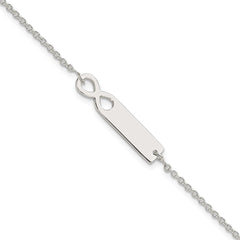 Sterling Silver Polished Infinity ID 7in Bracelet QID227-7