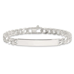 Sterling Silver 8in Curb ID Bracelet QID241-8
