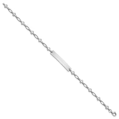 Sterling Silver Rhodium-plated 7.5 inch Cross ID Bracelet QID247-7.5