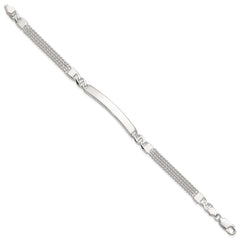 Sterling Silver Double Strand Curb Link 8in ID Bracelet QID249-8