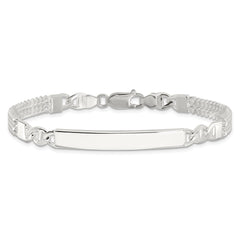 Sterling Silver Double Strand Curb Link 8in ID Bracelet QID249-8