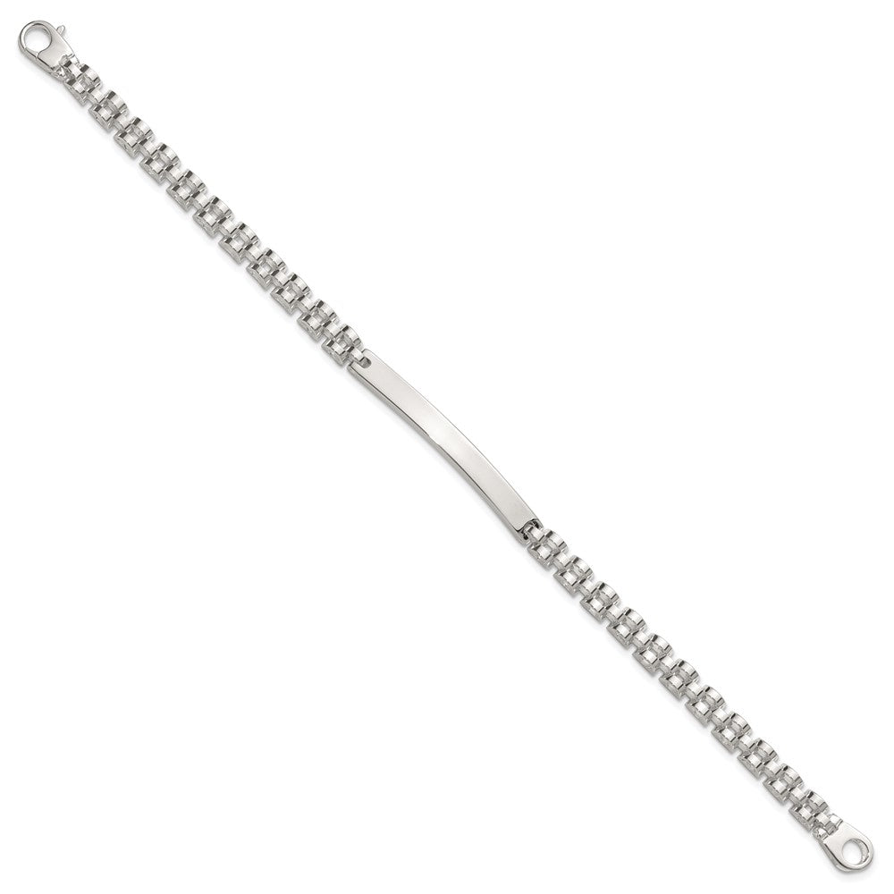 Sterling Silver Polished 4.7mm Fancy Link 8 inch Mens ID Bracelet QID260-8