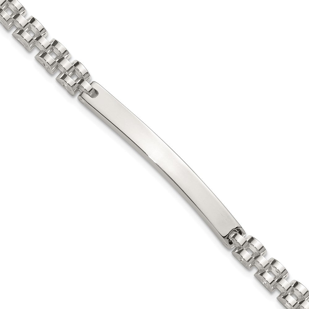 Sterling Silver Polished 4.7mm Fancy Link 8 inch Mens ID Bracelet QID260-8