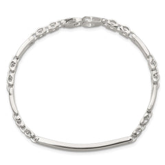 Sterling Silver Polished 4.7mm Fancy Link 7.5 inch ID Bracelet QID262-7.5