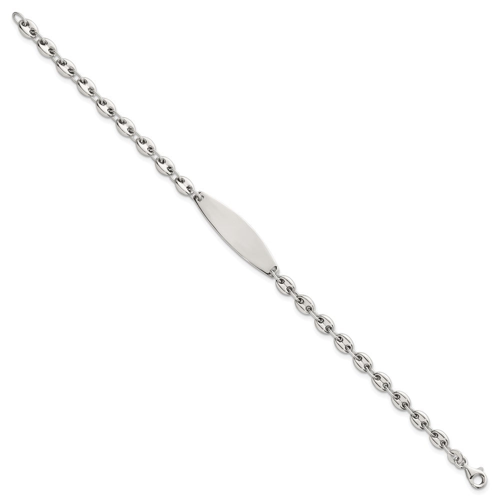Sterling Silver Polished 5.0mm Mariner/Anchor Link 7.5 Inch ID Bracelet QID265-7.5