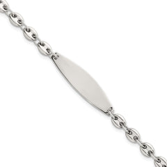 Sterling Silver Polished 5.0mm Mariner/Anchor Link 7.5 Inch ID Bracelet QID265-7.5