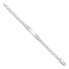 Sterling Silver Baby ID with Cut-out Heart Bracelet QID45-5.5