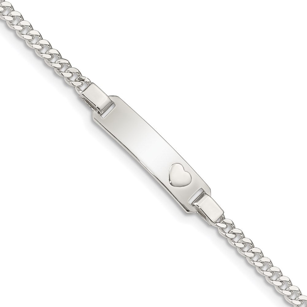 Sterling Silver Baby ID with Heart Bracelet QID47-5.5