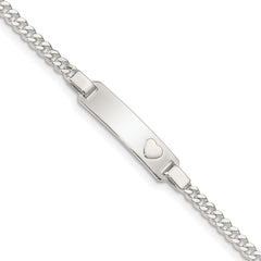 Sterling Silver Baby ID with Heart Bracelet QID47-5.5