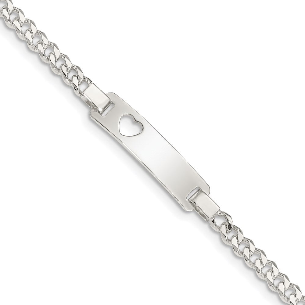 Sterling Silver Baby ID with Cut-out Heart Bracelet QID48-5.5