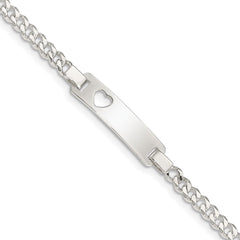 Sterling Silver Baby ID with Cut-out Heart Bracelet QID48-5.5