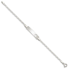 Sterling Silver Baby ID with Cut-out Heart Bracelet QID51