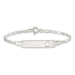 Sterling Silver Baby ID with Cut-out Heart Bracelet QID51