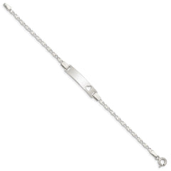 Sterling Silver Baby ID with Cut-out Heart Bracelet QID51-6