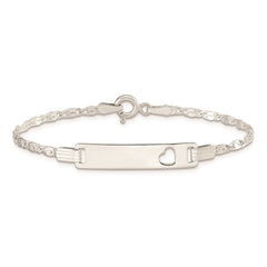 Sterling Silver Baby ID with Cut-out Heart Bracelet QID51-6