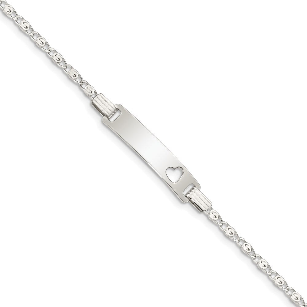 Sterling Silver Baby ID with Cut-out Heart Bracelet QID51