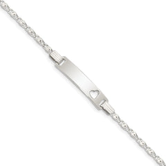 Sterling Silver Baby ID with Cut-out Heart Bracelet QID51