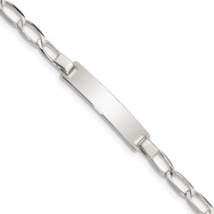 Sterling Silver Polished Engraveable Childrens ID Bracelet QID56-5.5