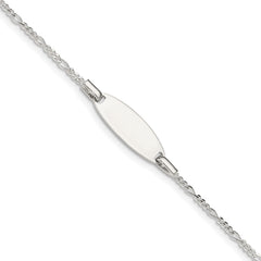 Sterling Silver Childrens 5in Plus 1in Ext ID Figaro Link Bracelet QID65-6
