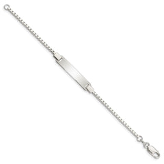 Sterling Silver Engraveable Childrens ID on Box Chain Bracelet QID67-5.5